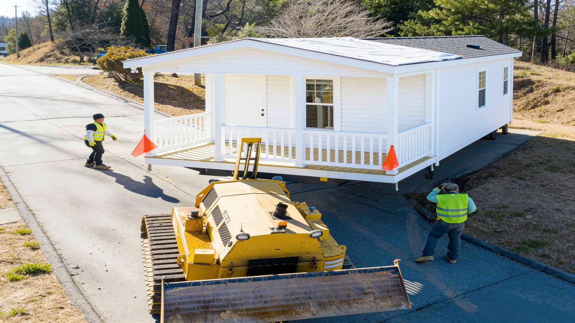 Mobile home setup and anchoring